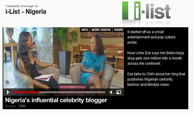 Video and Transcript of the Interview of the Founder (Uche Uze) of Bella Naija with Isha Sesay for CNN i-list