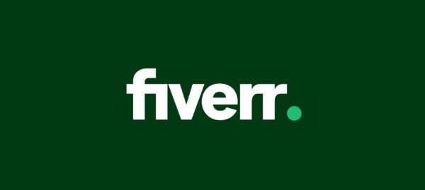 Fiverr logo (white text on dark green abckground)