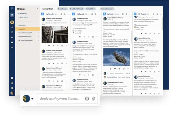 Hootsuite dashboard showing streams