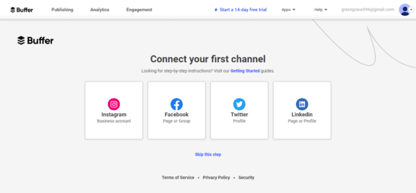 Connect social media channels on Buffer - Buffer review
